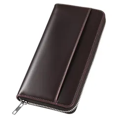 財布 メンズ 栃木レザー 長財布 本革 大容量 YKKファスナー 一流の財布職人が作る レディース財布 ウォレット 牛革 小銭入れ サイフ コンパクト シンプル 無地 男性 紳士用 おしゃれ 男女兼用 父の日 母の日 人気ブランド プレゼント (コーヒー)