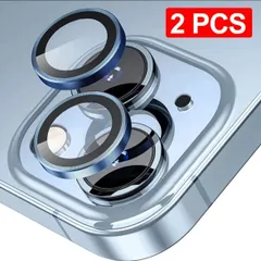 金属強化ガラス カメラレンズプロテクター iPhone 11/12 Mini用 ライトブルー