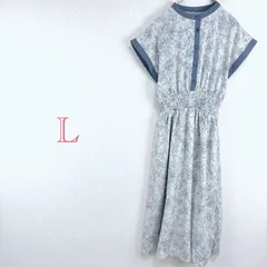 トッコクローゼット【L】ウエストシャーリングラインフラワープリント配色ワンピース  花柄　総柄　ドルマン袖