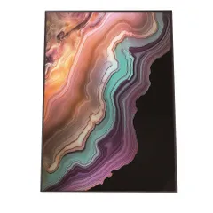 【B2サイズ（約51x73cm）】【lh-poster-1150】アゲートスライス メノウ マーブル 大理石 ポスター フレーム付き   パワーストーン ジュエリー 石 琥珀 カラフル