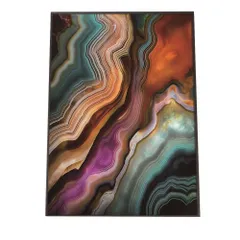 【A4サイズ（約21x30cm）】【lh-poster-1153】アゲートスライス メノウ マーブル 大理石 ポスター フレーム付き   パワーストーン ジュエリー 石 琥珀 カラフル