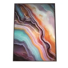 【B4サイズ（約25x36cm）】【lh-poster-1156】アゲートスライス メノウ マーブル 大理石 ポスター フレーム付き   パワーストーン ジュエリー 石 琥珀 カラフル