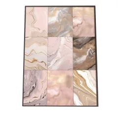 【B1サイズ（約73x103cm）】【lh-poster-1160】アゲートスライス メノウ マーブル 大理石 ポスター フレーム付き   パワーストーン ジュエリー 石 琥珀 カラフル