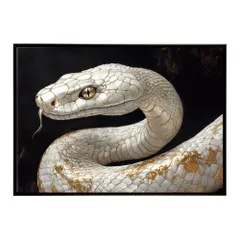 【A1サイズ（約59x84cm）】【lh-poster-11604】白蛇 干支 2025 開運 運気 金運 豪華 福 寿 幸福 ご利益 ポスター  インテリア    コブラ パイソン へび    お洒落