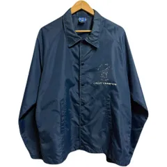 USA製 Champion チャンピオン コーチジャケット スナップボタン ナイロンジャケット 紺 ネイビー Lサイズ No.L617