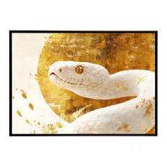 【A3サイズ（約30×42cm）】【lh-poster-11613】白蛇 干支 2025 開運 運気 金運 豪華 福 寿 幸福 ご利益 ポスター  インテリア    コブラ パイソン へび    お洒落