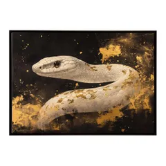 【A4サイズ（約21x30cm）】【lh-poster-11624】白蛇 干支 2025 開運 運気 金運 豪華 福 寿 幸福 ご利益 ポスター  インテリア    コブラ パイソン へび    お洒落