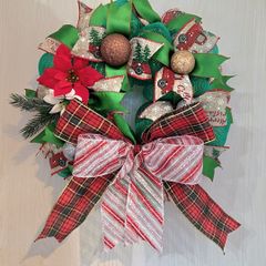 クリスマスリース コストコ 22インチ キャンディケーン カラフル