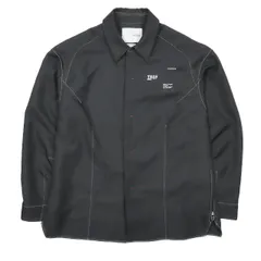 19AW ヨシオクボ yoshio kubo サイドジップ フランネルシャツ ステッチ YKF19211MM ジャケット ロゴ プリント 長袖 アウター 黒 ブラック 2 メンズ のサムネイル
