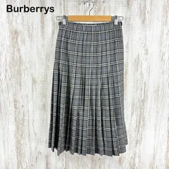 90s Burberrys ヴィンテージ バーバリー チェック プリーツ フリンジ 2way ベルト付き ロング 巻きスカート ウール グレー 大きいサイズ