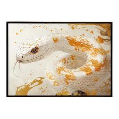 【B4サイズ（約25x36cm）】【lh-poster-11683】白蛇 干支 2025 開運 運気 金運 豪華 福 寿 幸福 ご利益 ポスター  インテリア    コブラ パイソン へび    お洒落