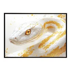 【B4サイズ（約25x36cm）】【lh-poster-11685】白蛇 干支 2025 開運 運気 金運 豪華 福 寿 幸福 ご利益 ポスター  インテリア    コブラ パイソン へび    お洒落