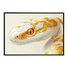 【A4サイズ（約21x30cm）】【lh-poster-11689】白蛇 干支 2025 開運 運気 金運 豪華 福 寿 幸福 ご利益 ポスター  インテリア    コブラ パイソン へび    お洒落