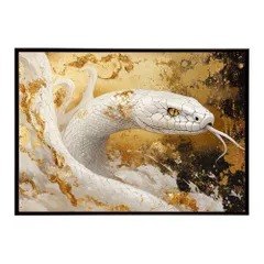 【B2サイズ（約51x73cm）】【lh-poster-11691】白蛇 干支 2025 開運 運気 金運 豪華 福 寿 幸福 ご利益 ポスター  インテリア    コブラ パイソン へび    お洒落