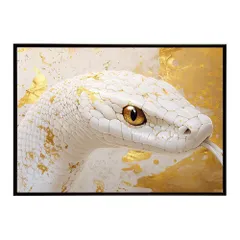 【A3サイズ（約30×42cm）】【lh-poster-11694】白蛇 干支 2025 開運 運気 金運 豪華 福 寿 幸福 ご利益 ポスター  インテリア    コブラ パイソン へび    お洒落