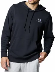 アンダーアーマー UNDER ARMOUR UAエッセンシャルテリー フーディー メンズ ジャケット アウター フルジップ トップス フード パーカー 裏毛 パイル ポケット ウェア ウォームアップ  1384820 002 BLACK/WHITE