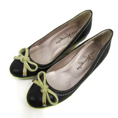 銀座カネマツ パンプス ラウンドトゥ シューズ ブランド 靴 日本製 レディース 23サイズ ブラック×ベージュ Kanematsu 【中古】