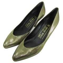 ブルーノマリ パンプス 本革 レザー シューズ ブランド 靴 イタリア製 レディース 33.5サイズ ゴールド Bruno Magli 【中古】