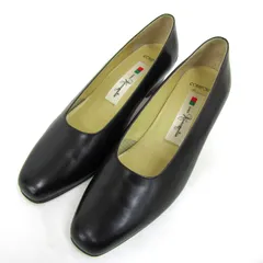 銀座カネマツ パンプス 幅広 3E スクエアトゥ シューズ ブランド 靴 黒 レディース 23サイズ ブラック Kanematsu 【中古】