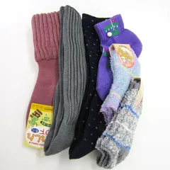 靴下 6点セット 未使用 ハイソックス ふわもこ すべり止め付 靴下 まとめて 大量 レディース