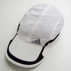 アディダス キャップ スナップバック スポーツウエア 帽子 白 黒 メンズ 57-60サイズ ホワイト×ブラック adidas 【中古】