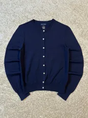 レディース XL ポロラルフローレン ガールズ 袖ロゴ コットン カーディガン ネイビー