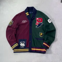 100 ポロラルフローレン プレリー ラグビー マルチパッチ ショールカラー カーディガン