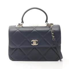 シャネル CHANEL ハンドバッグ トレンディCC トップハンドル A69923 ネイビー ラムスキン（羊革） トレンディCC トップハンドル 2wayチェーンショルダー レディース
