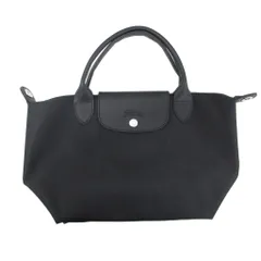 ロンシャン LONGCHAMP 美品 プリアージュネオ S 2WAY トップハンドルバッグ ショルダーバッグ ナイロン 黒 ブラック