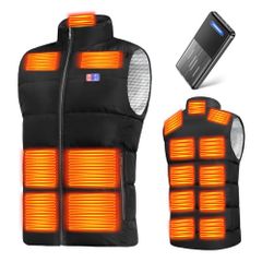 [Yoigood] 電熱ベスト 【40800mAh大容量バッテリー付き 17箇所発熱】 加熱ベスト 前後独立スイッチ 3段階温度調節 USB給電 ヒートジャケット 速暖 保温 メンズ レディース 加熱服 暖房ウェア 丸洗い 省エネ 通勤 通学 防寒対策po