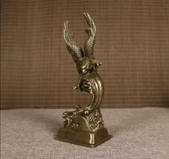 銅器 鷹 応接間 玄関 茶室 事務机 書斎 装飾品 工芸品 置物 - メルカリ
