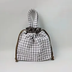 取っ手つき巾着袋（ブラウン）