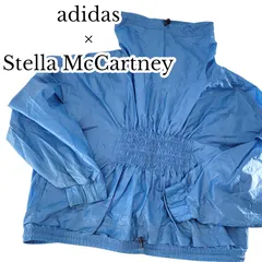 【訳あり】adidas by Stella McCartney アディダスバイステラマッカートニー プルオーバー 長袖ジャケット ブルー 水色 光沢感 M