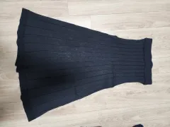 ニット ロングスカート ブラック よく伸びる かわいい ニットスカートです