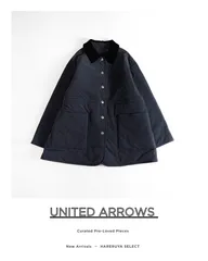 885y*美品 UNITED ARROWS ユナイテッドアローズ 襟取り外し可 中綿 裏地キルティングナカワタ コート 黒 36