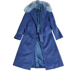 ZM1674 INED イネド　美品　日本製　ファーロングコート　アンゴラ　ベルト付き　防寒具　レディース　9