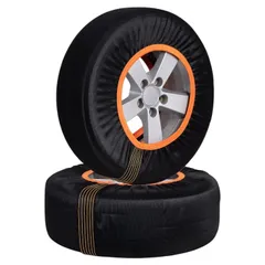 2025新型】 タイヤチェーン 布製 タイヤチェーン スノーソックス スノーチェーン 軽量 静音 滑り止め インストールが簡単 タイヤを傷まない 布製 タイヤソックス ジャッキアップ不要 チェーン規制対応 日本語取付説明書付(モデル6008)