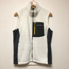mont-bell メンズM モンベル クリマエアベスト フリースベスト ロゴ刺繍 ハイネック ジップアップ ベスト ストレッチ 保温性 防寒着 アウトドア