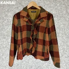 KANSAI BIS チェック柄フリルジャケット Lサイズのサムネイル