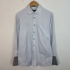 BURBERRY BLACK LABEL バーバリーブラックレーベル 長袖 シャツ ロゴ刺繍 ライトブルー 39サイズ メンズ 古着 モード クラシック