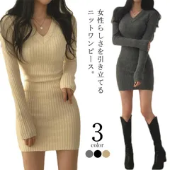  タイトワンピース レディース おしゃれ きれいめ Vネック 韓国風 ミニ丈 伸縮性 ニットワンピース ニットタイトワンピース 長袖 ストレッチ ワンピース 秋冬 可愛い 黒 膝上丈  二次会 結婚式#cjfj141310