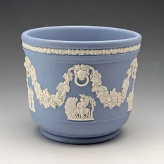 【ウェッジウッド】ジャスパーペールブルー◆プランターポット ウェッジウッドWedgwood ジャスパーJasper プラントポット