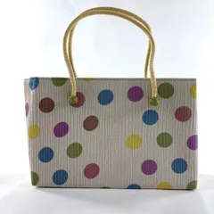 和装バッグ 優品 カジュアル 水玉 ベージュ 正絹 和装小物  【中古】