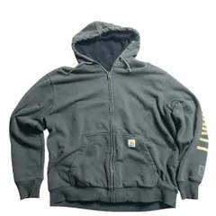 Carhartt Rain Defender フルジップ スウェットパーカー ダークオリーブ L 裏起毛 カーハート ワークウェア 古着