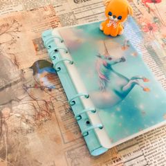 新作◎夢見るユニコーン A6 savingリフィル ジャーナル 4枚 貯金 両面印刷4柄◎ユニコーン 夢かわシリーズ パステル 貯金 バインダー 6穴対応 書き込み可能 ハンドメイド 封筒 韓国