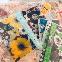 新作◎真冬に咲く花 A6 savingリフィル 4枚 ジャーナル 貯金チャレンジ 両面印刷◎北欧系 花柄 カラフル 貯金 バインダー 6穴対応 書き込み可能 ハンドメイド 封筒 韓国