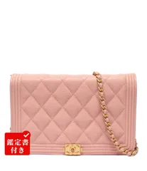 シャネル チェーンウォレット キャビアスキン ゴールド金具 ボーイシャネル レディース CHANEL