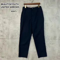 BEAUTY&YOUTH UNITED ARROWS ビューティ&ユース ユナイテッドアローズ ウエストゴム パンツ L 紺 ネイビー 1214-186-1581 テーパード トラウザーズ イージーパンツ ★ ■■