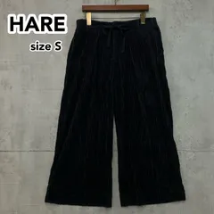HARE ハレ 極太畝 コーデュロイ ワイドパンツ ガウチョパンツ バギーパンツ 黒 ブラック S ウエストゴム ドローストリング 綿100% 厚手 裾広 秋冬春 ユニセックス No.HA010049TR ★ ◇■