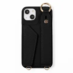 Big Brave スマホケース ショルダータイプ 背面カード収納 背面ポケット付き smf-t-489 ブラック iPhone12mini用